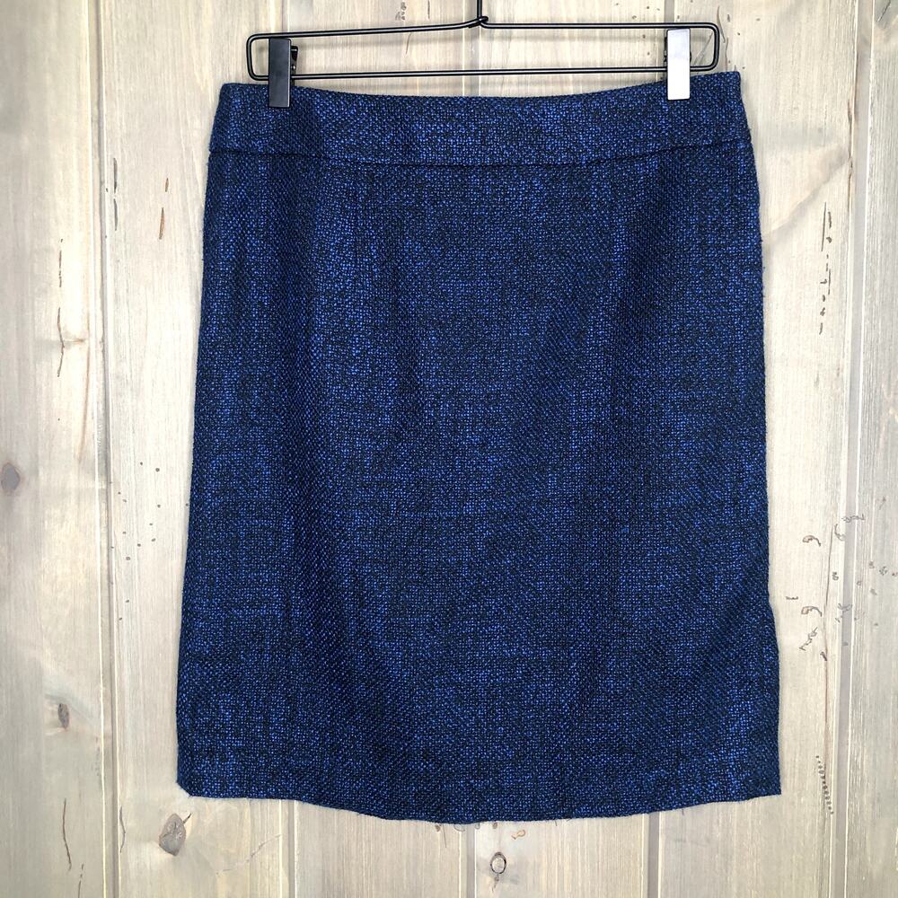 Banana Republic Blue Tweed Pencil Skirt 10